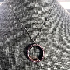 Chic Silver and Pink Floating Charm Locket Necklace